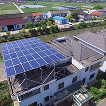 Villa roof solar powered support